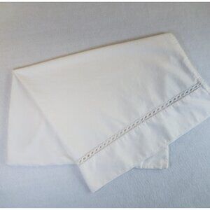 Sferra Millesimo Standard Pillow Case White 20"X31" Italian Lace Inset Cotton